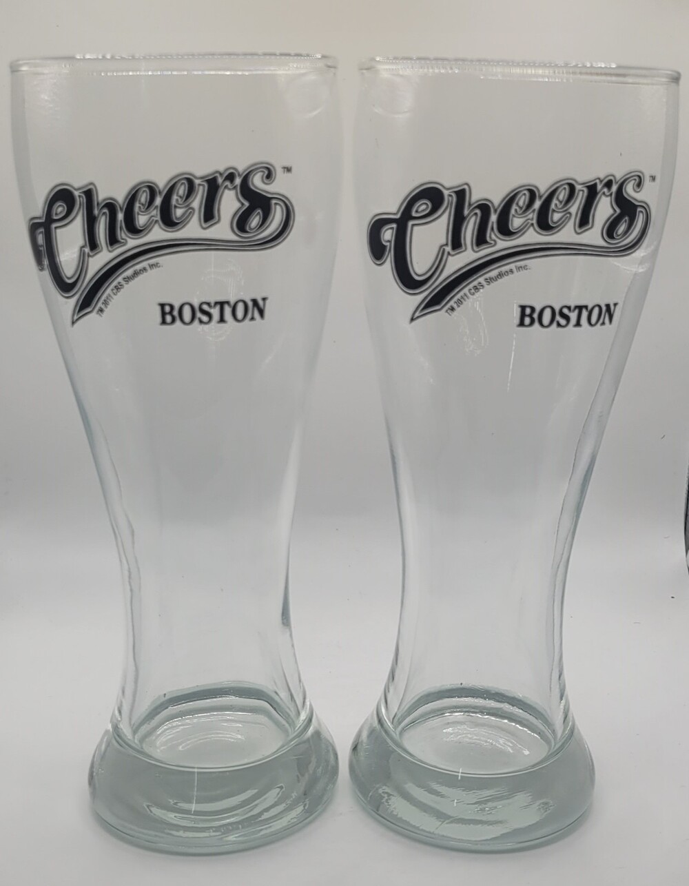 SET OF 2 Official 1995 CBS Cheers Boston Collectible Pint Beer Glass Barware